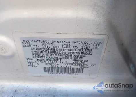 2014 Nissan Versa 1.6 Sv z USA, uszkodzony, nr VIN 3N1CN7AP2EL803411